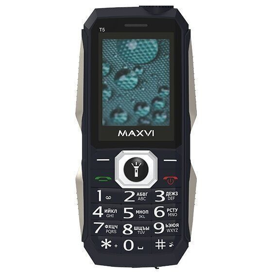 Мобильный телефон Maxvi T5 Black, защита от пыли и грязи IP67, 2,0" (220х176), 1500 мАч, 2 сим