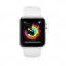 Умные часы Apple Watch Series 3 GPS, 38mm, корпус из серебристого алюминия, спортивный ремешок белого цвета
